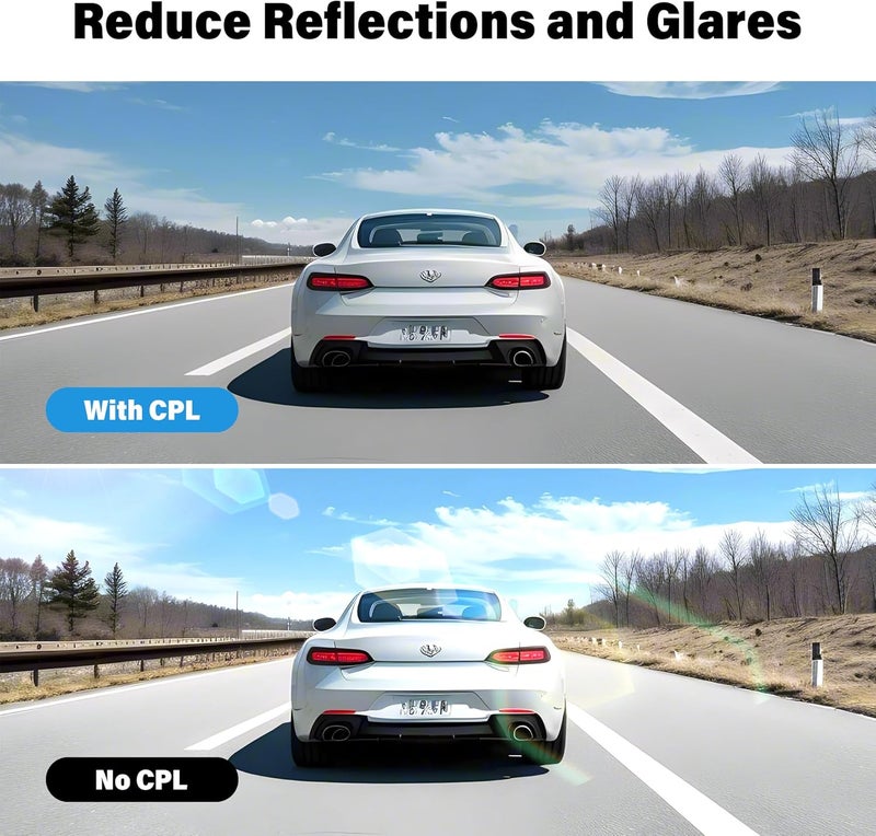 90Go CPL Anti-Glare Filter,Circular Polarizing Lens for Redtiger F7NP F7N Dash Cam,Reduce Glare and Reflection, Enhance Contrast.Not Compatible with F8/F17/F9/F4 Series - Image 3